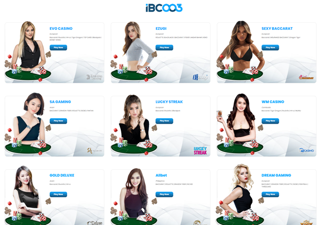 IBC003 Live Casino Menu